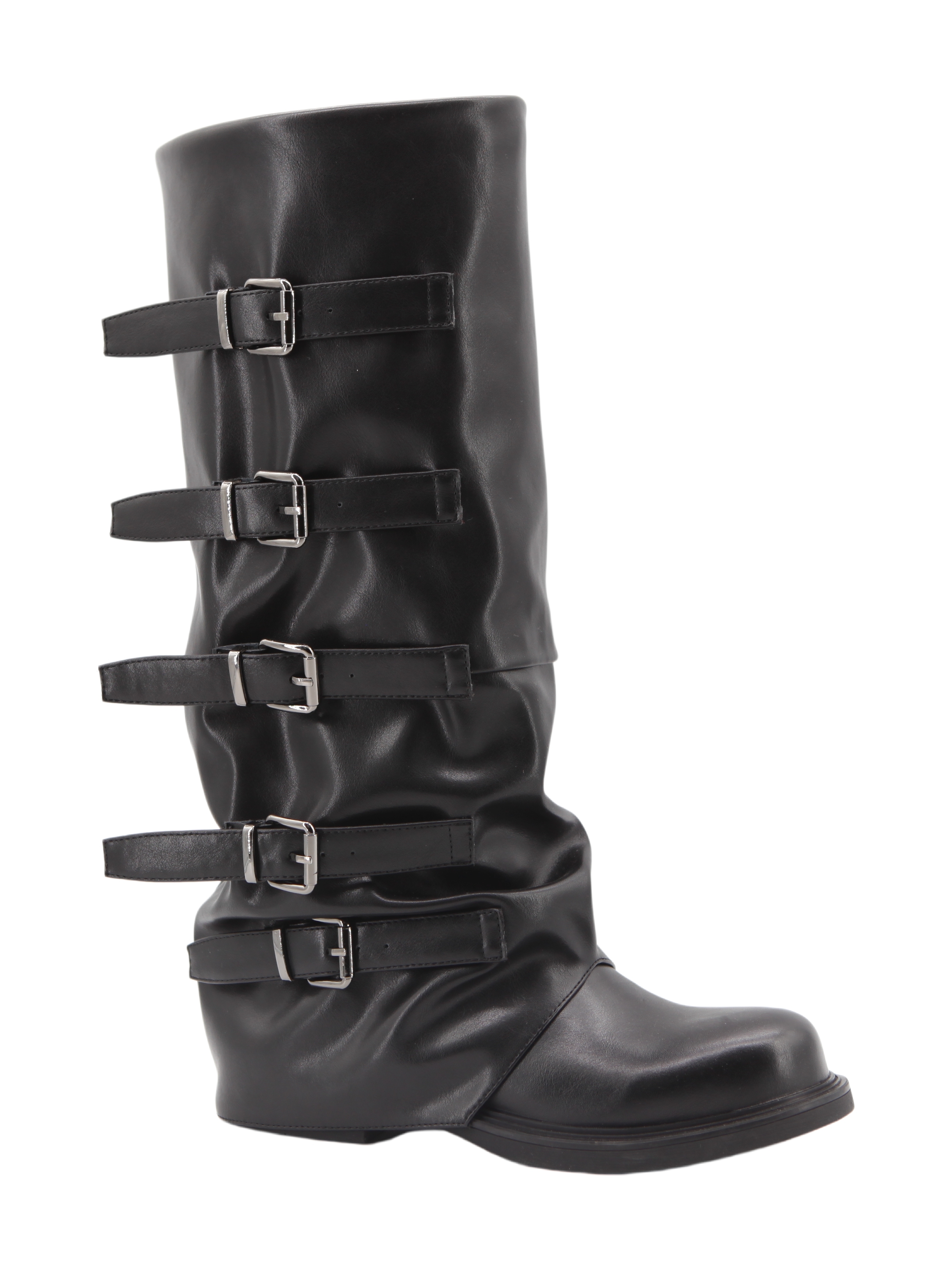 Britta Strap Boot,COSMO Footwear,COSMO Khaki Suede Slouch Tall Boots | Women Fashion Boots