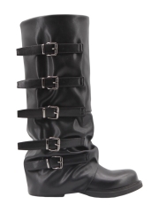 Britta Strap Boot,COSMO Footwear,COSMO Khaki Suede Slouch Tall Boots | Women Fashion Boots