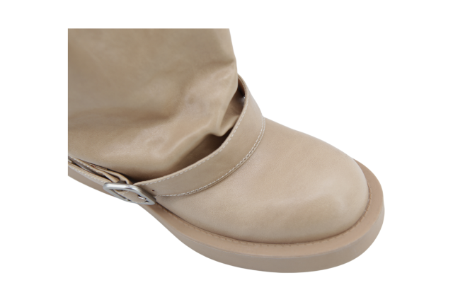 Khaki Ruched Western Chunky Boots,COSMO Footwear,COSMO Khaki Ruched Western Chunky Boots | Fashion Boots