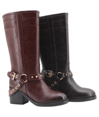 Loretta Stud Boot,COSMO Footwear,COSMO Harlow Studded Harness Tall Boots | Fashion Boots