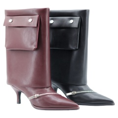 Romina Zip Boot,COSMO Footwear,COSMO Burgundy Zip Tall Boots | Women Office Shoes