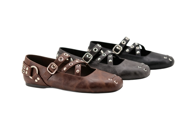 Camilla Stud Flat,COSMO Footwear,Camilla Stud Flat | Decorative Women Stud Detail Flat Shoes