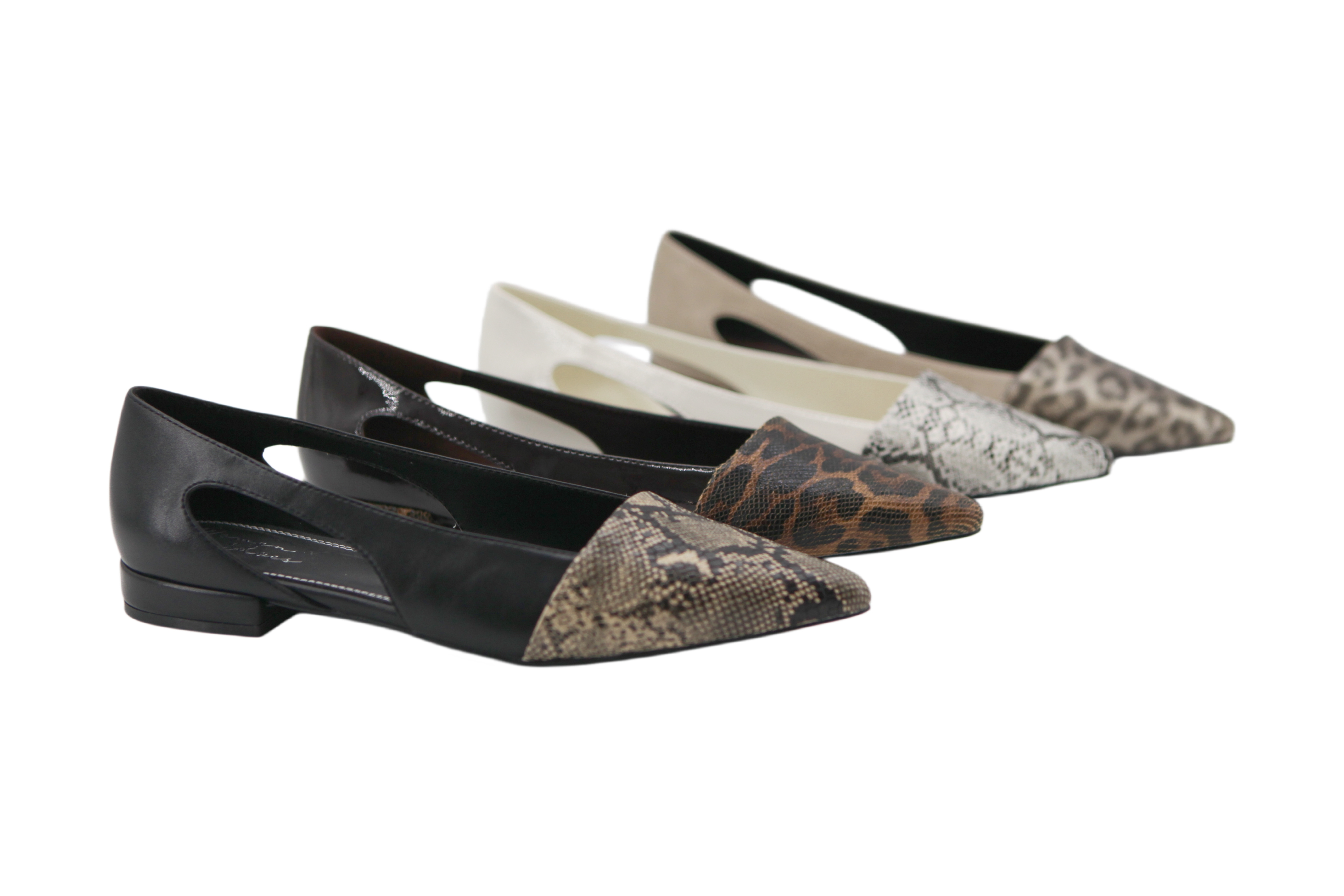 Marcela Leopard Flat,COSMO Footwear,Leopard Print Cutout Pointed Toe Flats