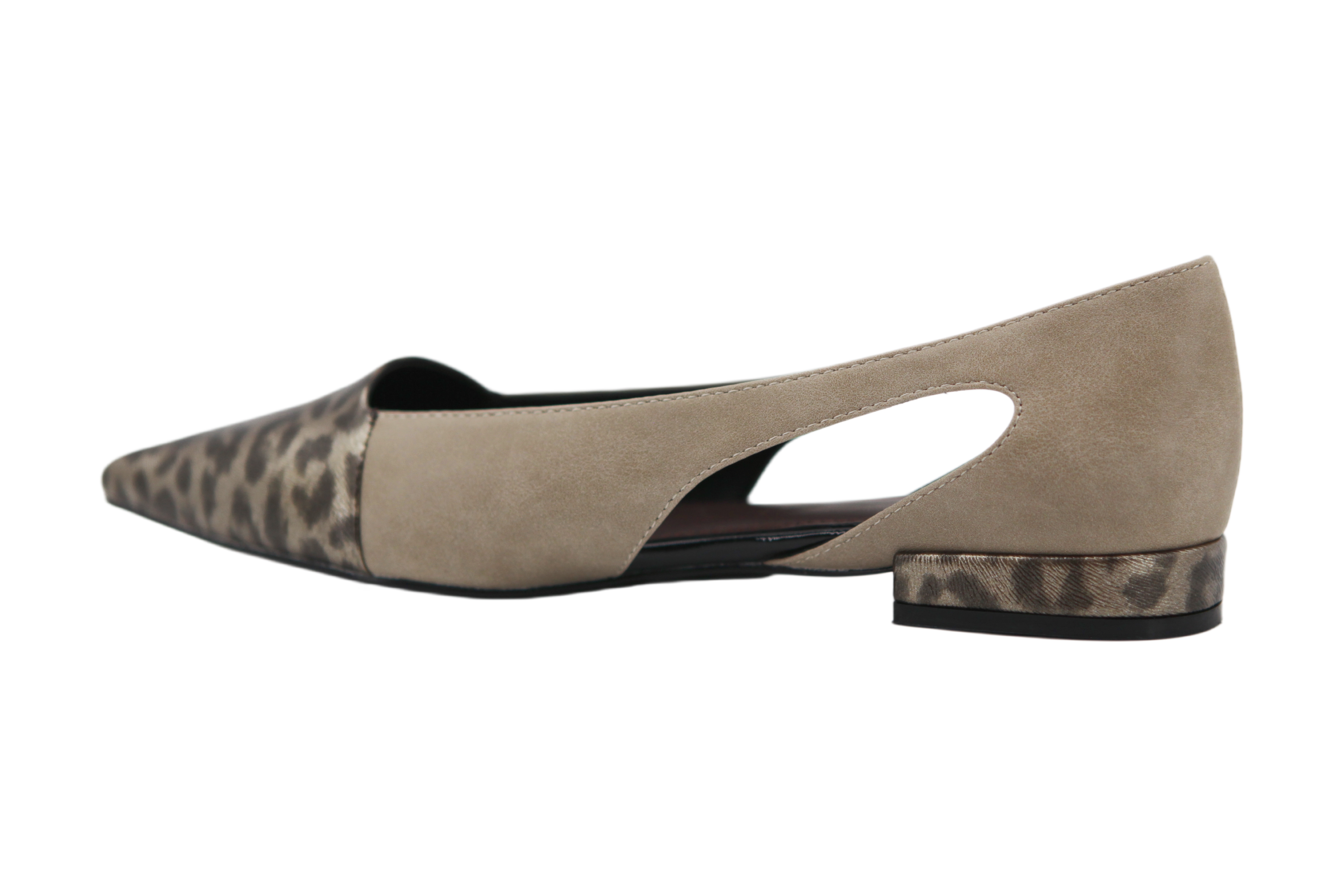 Marcela Leopard Flat,COSMO Footwear,Leopard Print Cutout Pointed Toe Flats