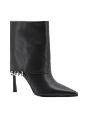 Britta Fur Boot,COSMO Footwear,Cow Print Fur Patchwork Stiletto Ankle Boots