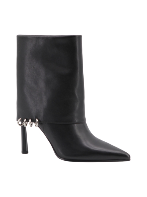 Britta Fur Boot,COSMO Footwear,Cow Print Fur Patchwork Stiletto Ankle Boots