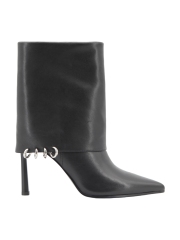 Britta Fur Boot,COSMO Footwear,Cow Print Fur Patchwork Stiletto Ankle Boots
