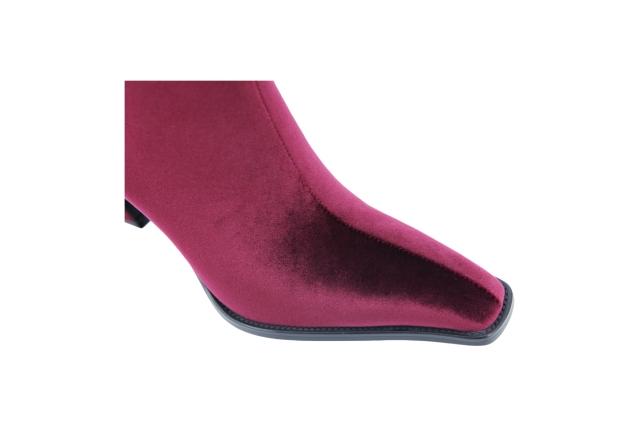 Valda Sculpt Boot,COSMO Footwear,Velvet Hollow Curved Heel Ankle Boots