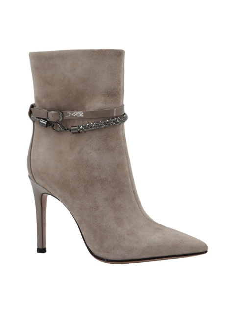 Ximena Chain Boot,COSMO Footwear,Rhinestone Chain Buckle Stiletto Ankle Boots