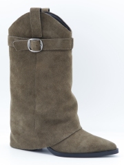 Talia Gauge Boot,COSMO Footwear,Fold‑Over Western Wedge Boots