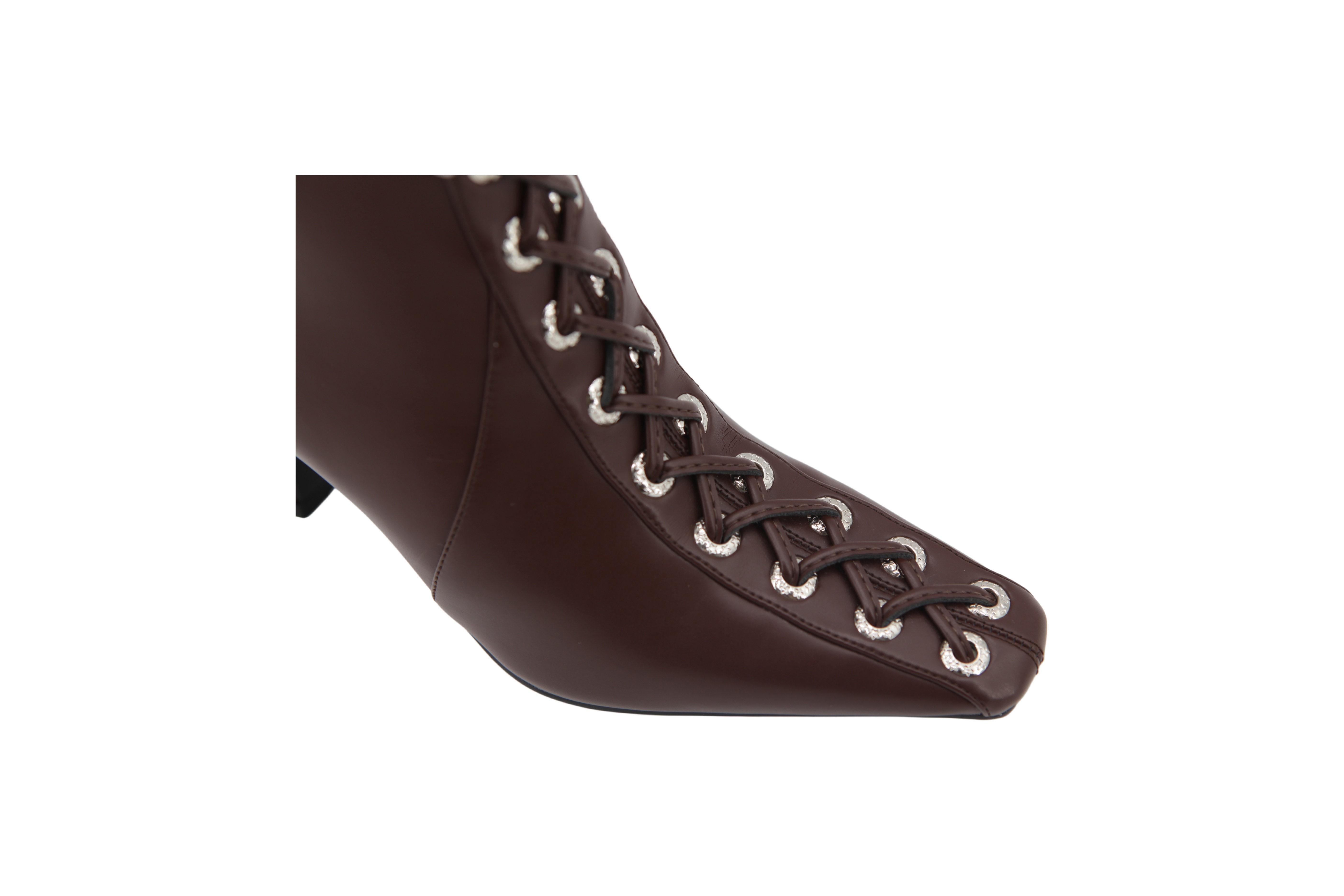 Elara Laced Boot,COSMO Footwear,Corset Lace‑Up Stiletto Ankle Boots
