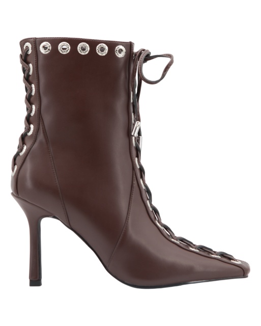 Elara Laced Boot,COSMO Footwear,Corset Lace‑Up Stiletto Ankle Boots