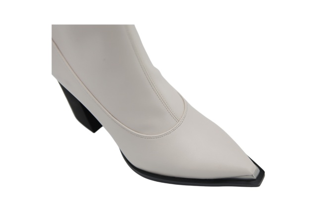 Solveig Tip Boot,COSMO Footwear,Metal Toe Block Heel Stretch Ankle Boots