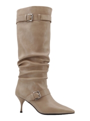 Freya Gather Boot,COSMO Footwear,Double Buckle Slouch Stiletto Tall Boots