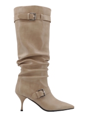 Freya Gather Boot,COSMO Footwear,Double Buckle Slouch Stiletto Tall Boots