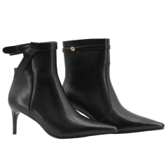 Vesta Punto Boot,COSMO Footwear,Black Bow Strap Pointed Toe Ankle Boots