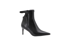Vesta Punto Boot,COSMO Footwear,Black Bow Strap Pointed Toe Ankle Boots