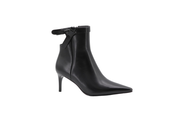 Vesta Punto Boot,COSMO Footwear,Black Bow Strap Pointed Toe Ankle Boots