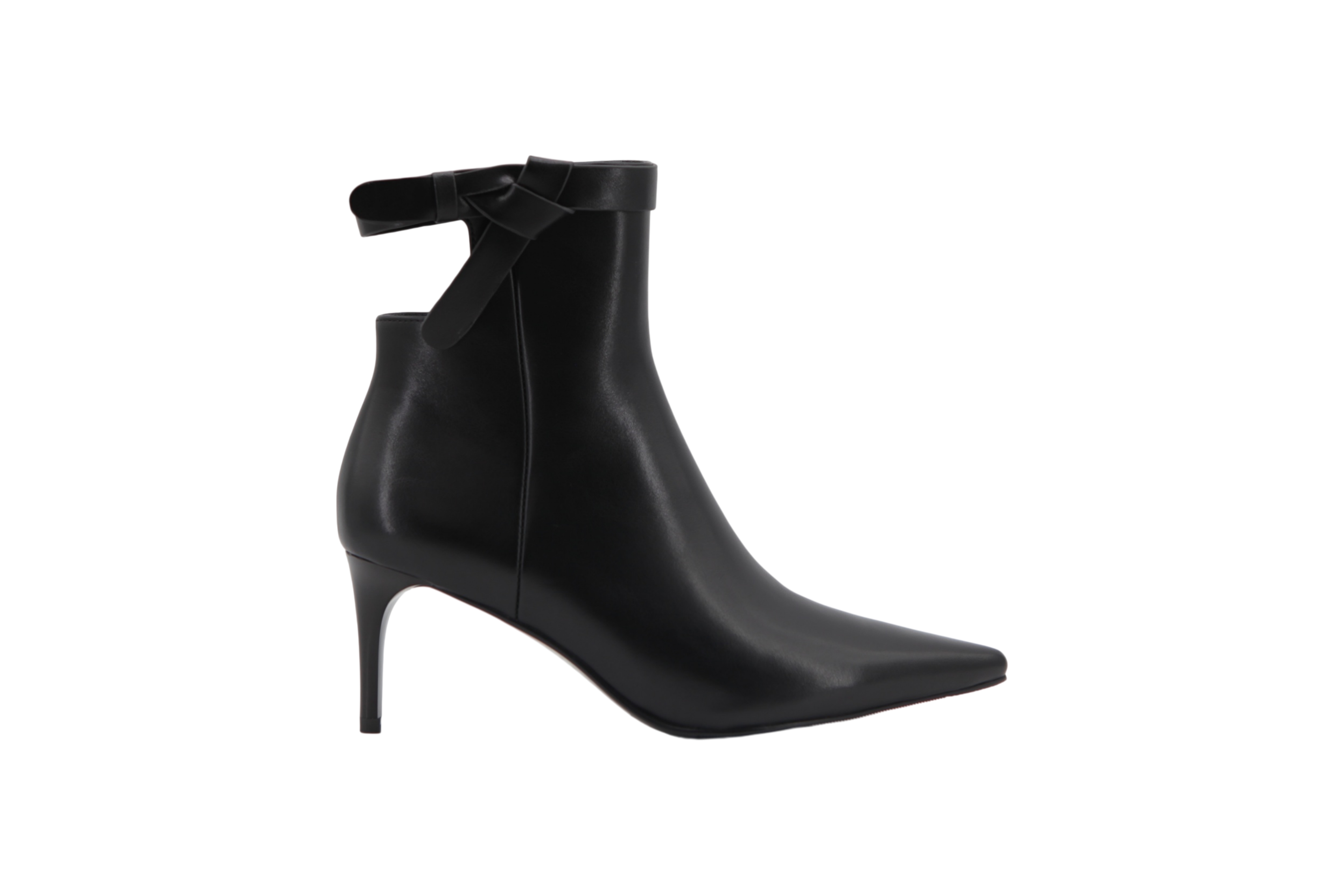 Vesta Punto Boot,COSMO Footwear,Black Bow Strap Pointed Toe Ankle Boots