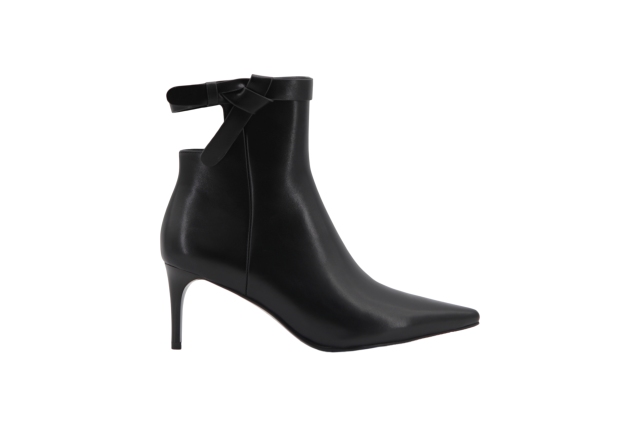 Vesta Punto Boot,COSMO Footwear,Black Bow Strap Pointed Toe Ankle Boots