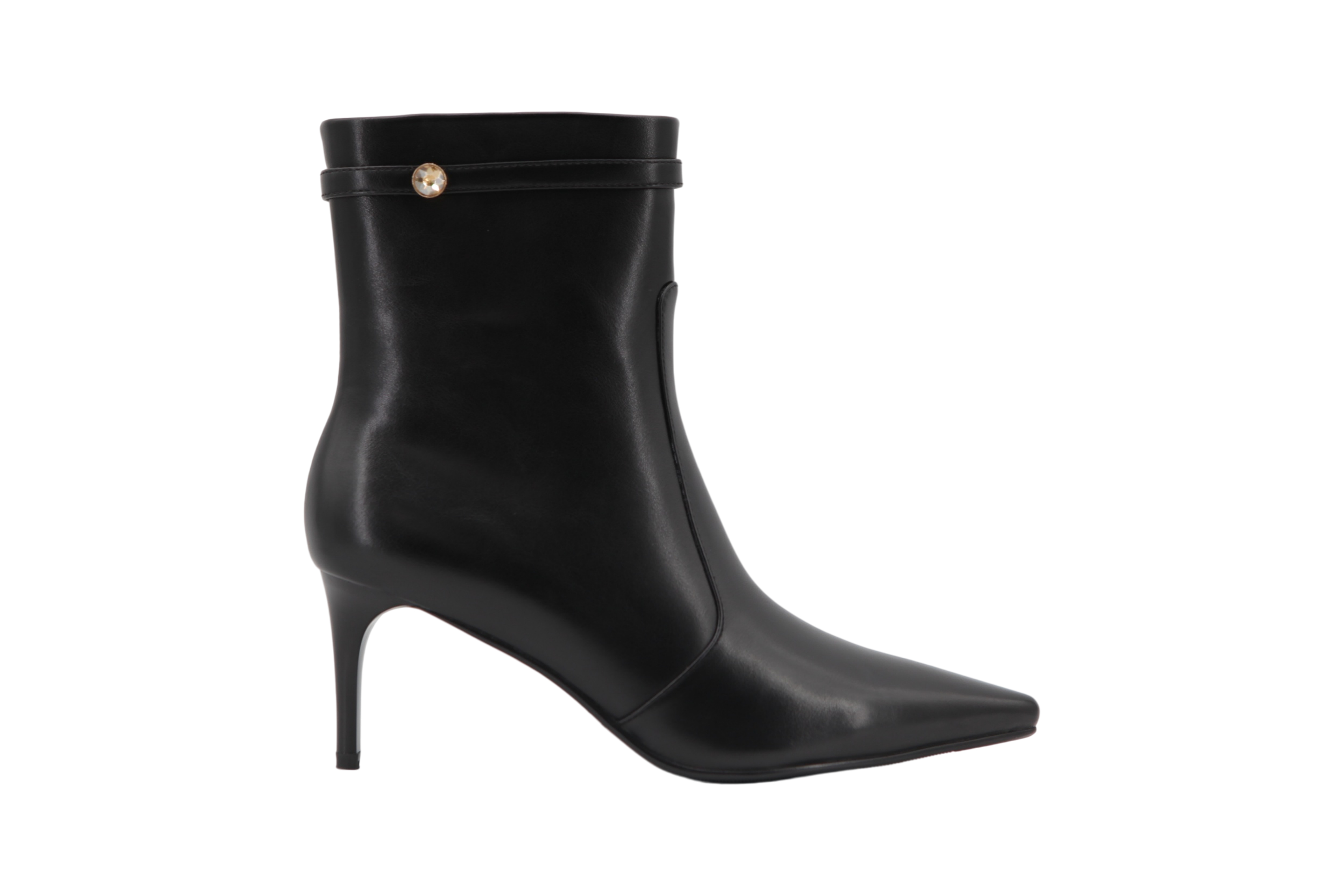 Vesta Punto Boot,COSMO Footwear,Black Bow Strap Pointed Toe Ankle Boots