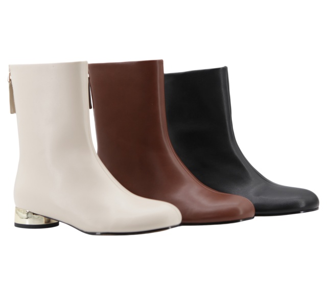 Cielo Boots,COSMO Footwear,Women Light Brown Metallic Heel Ankle Boots