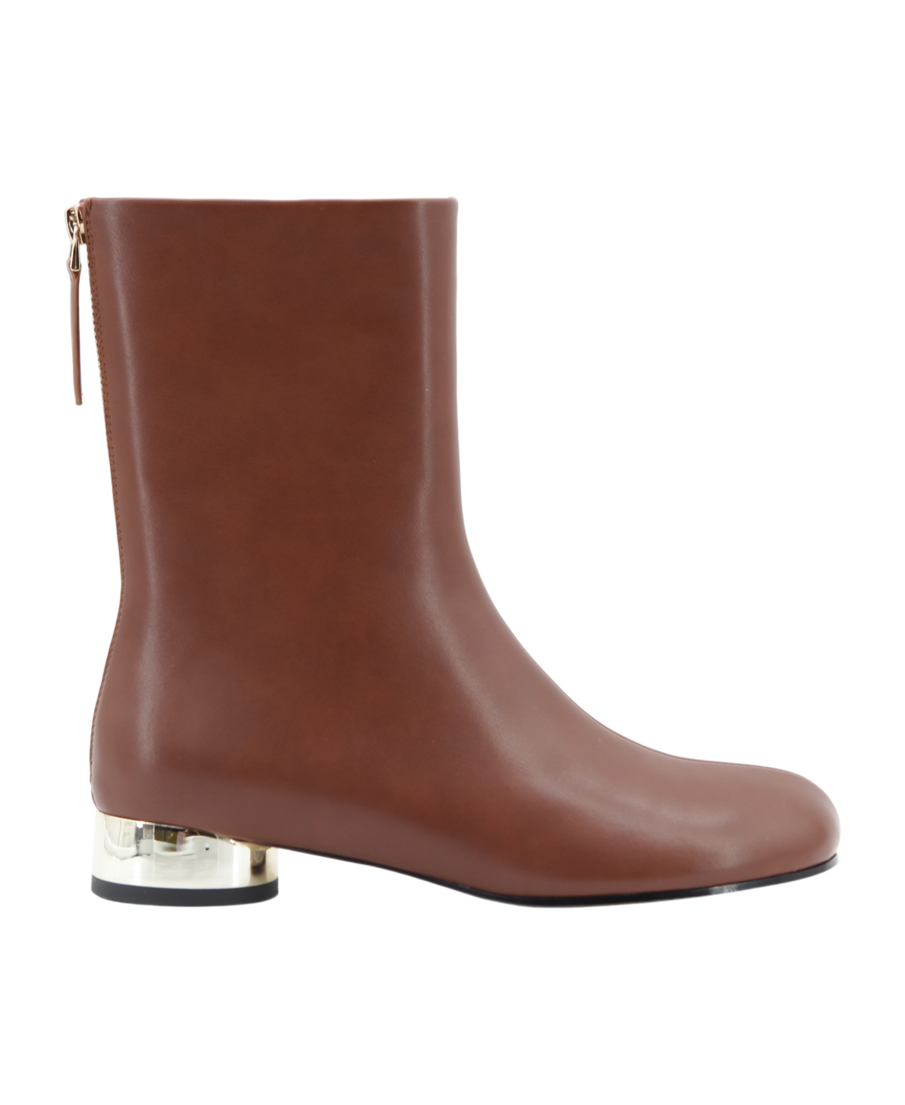 Cielo Boots,COSMO Footwear,Women Light Brown Metallic Heel Ankle Boots