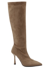 Siena Boots,COSMO Footwear,Women Khaki Pointed Toe Stiletto Knee High Boots