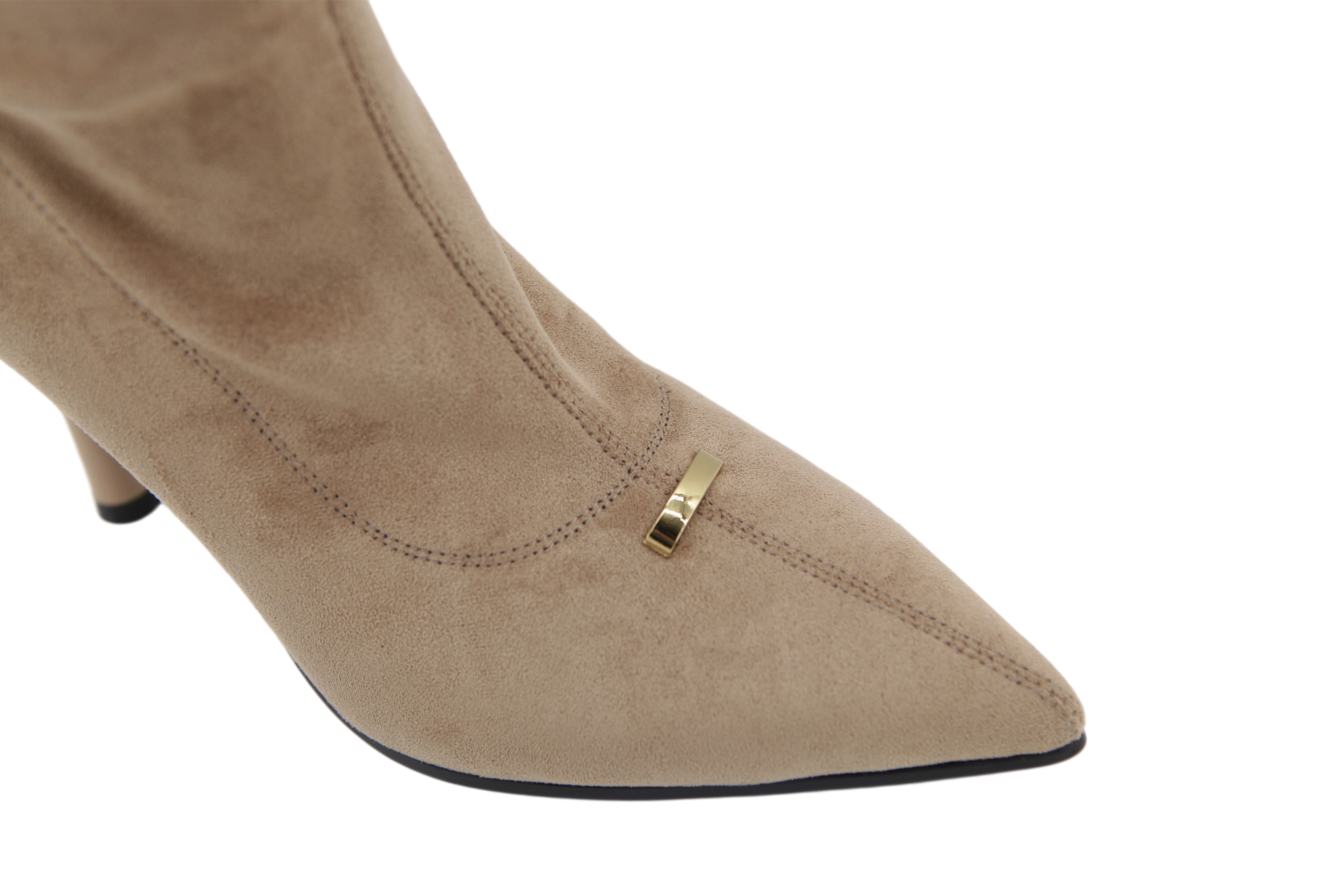 Siena Boots,COSMO Footwear,Women Khaki Pointed Toe Stiletto Knee High Boots