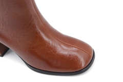 Maren boot,COSMO Footwear,Women Retro Crinkle Mid Calf Block Heel Boots