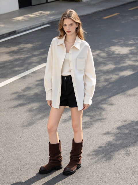 Calina boot,COSMO Footwear,Women Slouchy Pocket O-Ring Chunky Mid Calf Boots