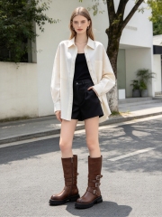 Marisa boot,COSMO Footwear,Women Multi Buckle Chunky Mid Calf Moto Boots