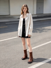 Morena boot,COSMO Footwear,Women Gradient Square Toe Block Heel Ankle Boots
