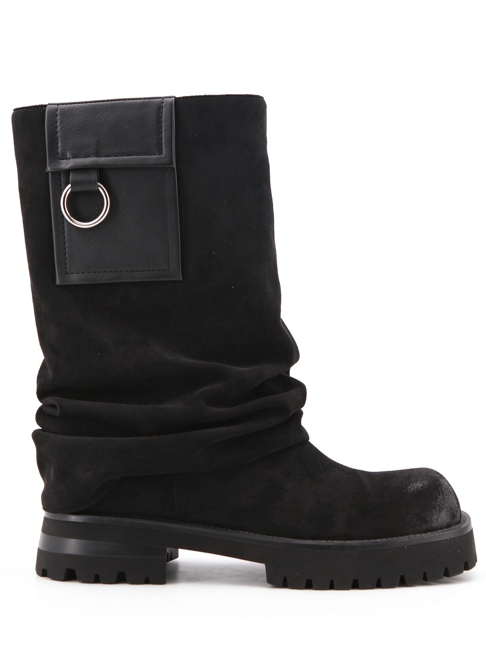 Calina boot,COSMO Footwear,Women Slouchy Pocket O-Ring Chunky Mid Calf Boots
