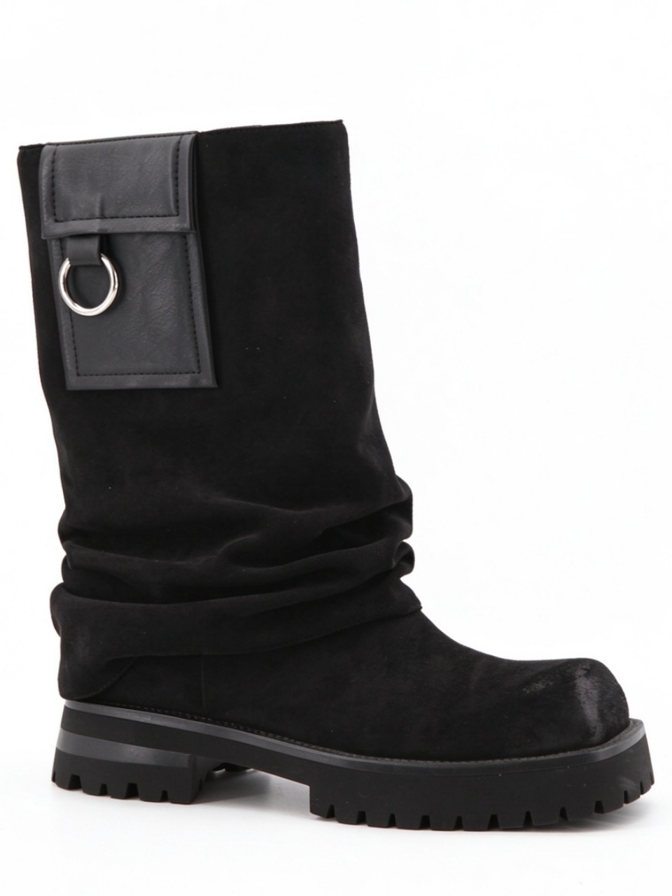 Calina boot,COSMO Footwear,Women Slouchy Pocket O-Ring Chunky Mid Calf Boots