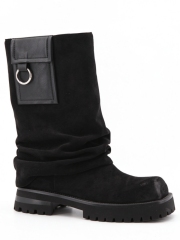 Calina boot,COSMO Footwear,Women Slouchy Pocket O-Ring Chunky Mid Calf Boots