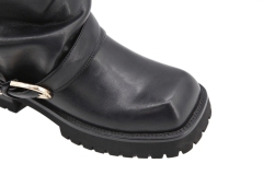 Serena boot,COSMO Footwear,Women Slouchy Multi O-Ring Buckle Chunky Mid Calf Boots