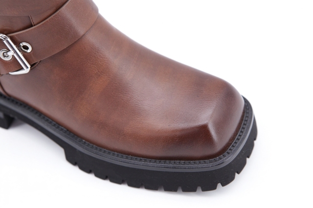 Marisa boot,COSMO Footwear,Women Multi Buckle Chunky Mid Calf Moto Boots