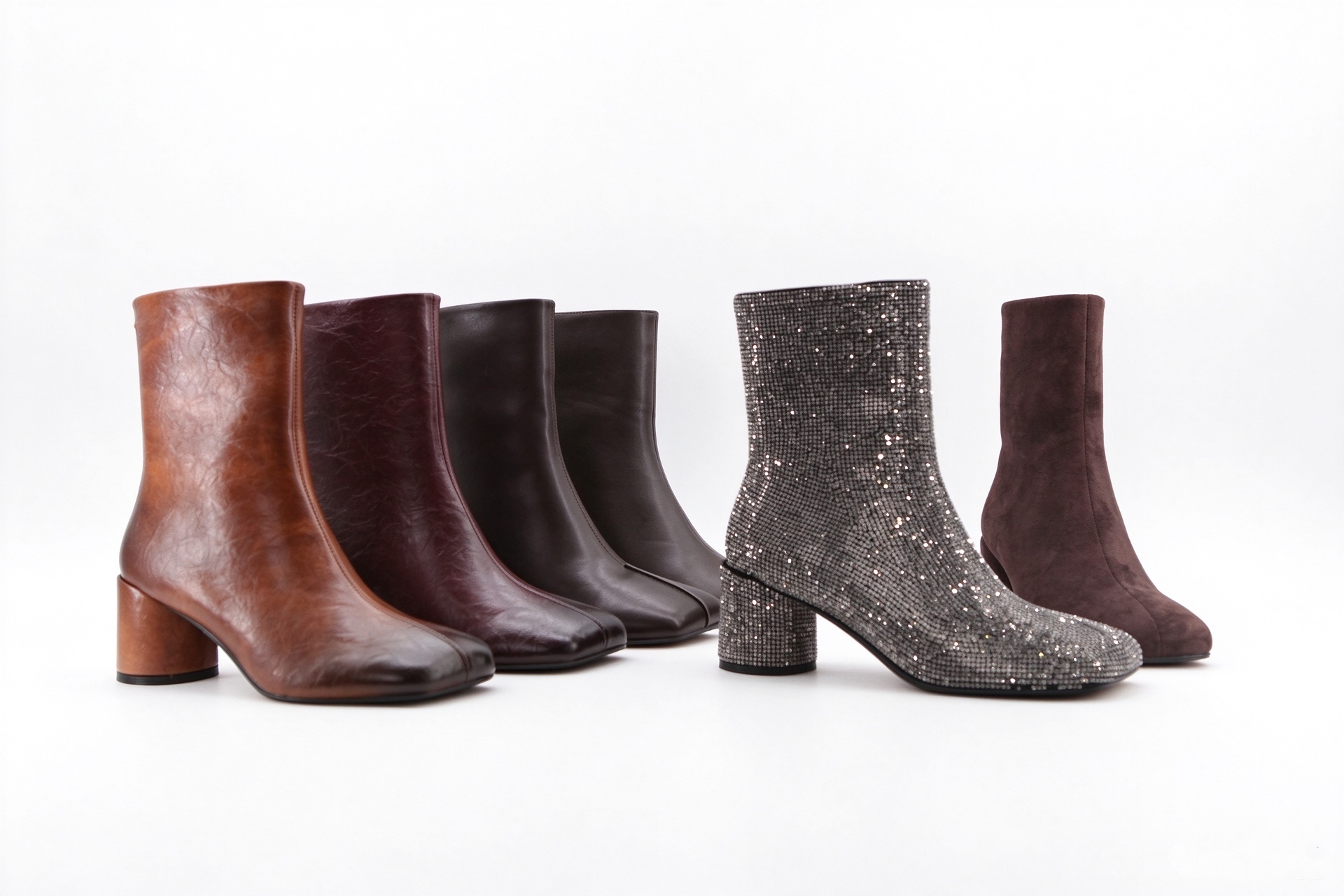 Morena boot,COSMO Footwear,Women Gradient Square Toe Block Heel Ankle Boots
