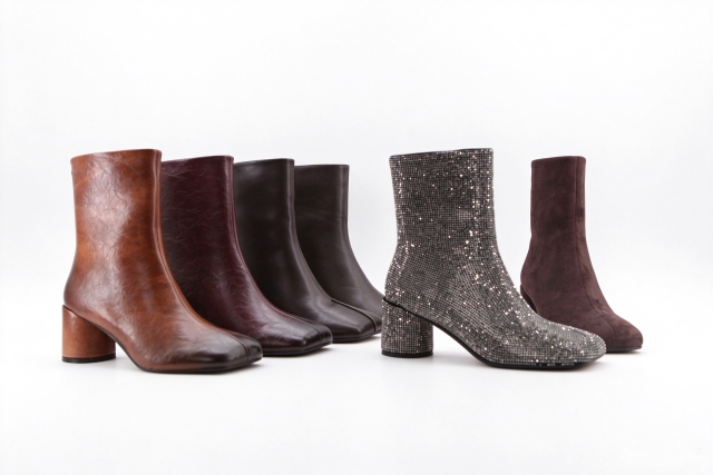 Morena boot,COSMO Footwear,Women Gradient Square Toe Block Heel Ankle Boots
