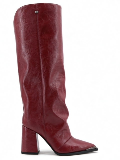 Orsola boot,COSMO Footwear,Women Slouchy Knee High Boots, Metal Tip Pointed Toe