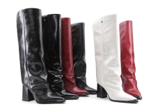 Orsola boot,COSMO Footwear,Women Slouchy Knee High Boots, Metal Tip Pointed Toe