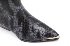 Carmina boot,COSMO Footwear,Women Snake Print Western Knee High Boots, Metal Tip Toe