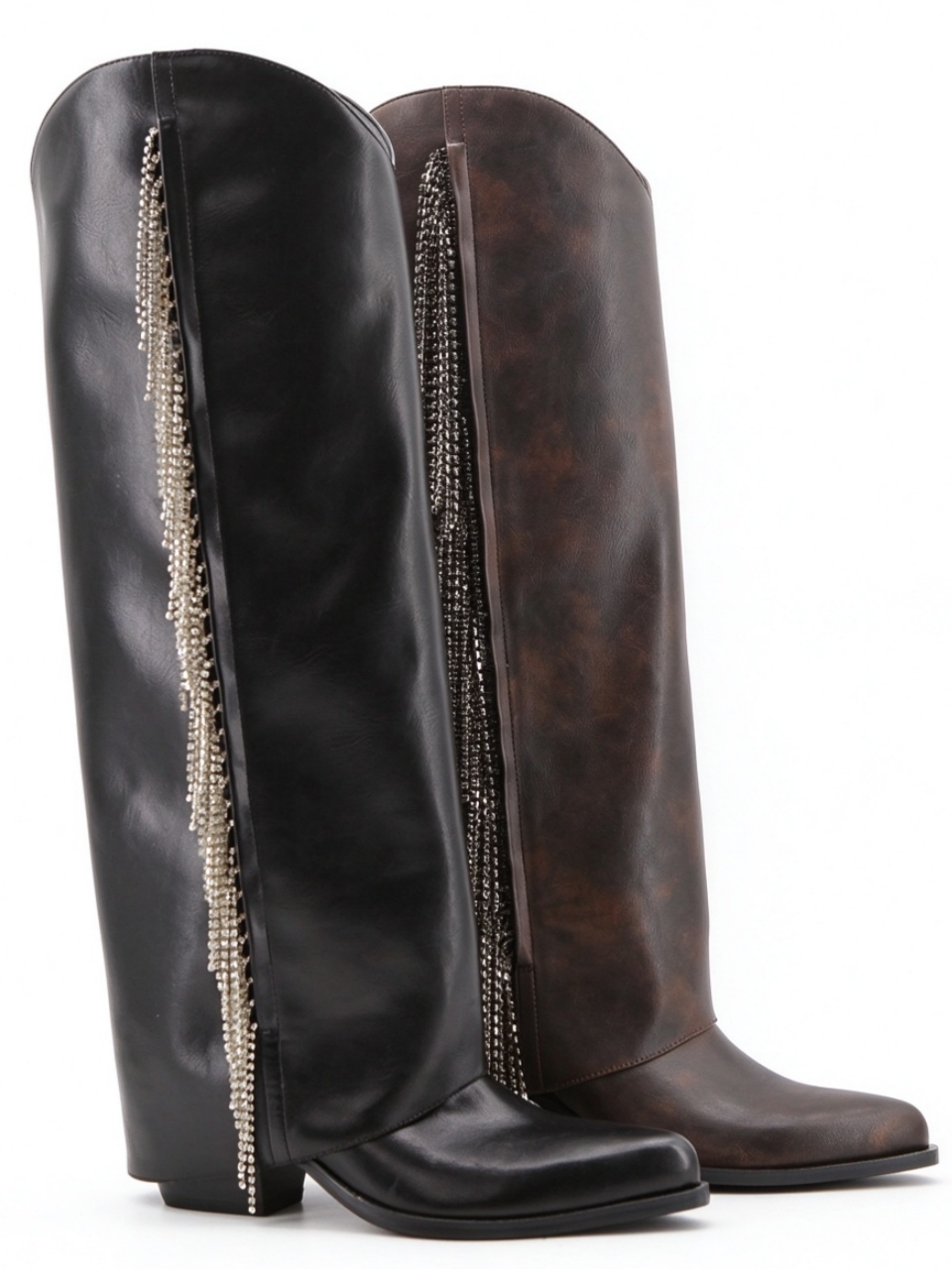 Zynara boot,COSMO Footwear,Women Rhinestone Fringe Western Knee High Boots