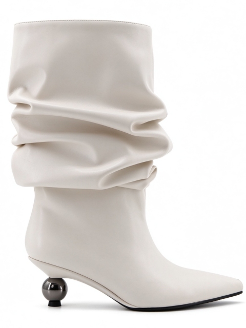 Lunera boot,COSMO Footwear,Women Ruched Sphere Heel Mid Calf Boots