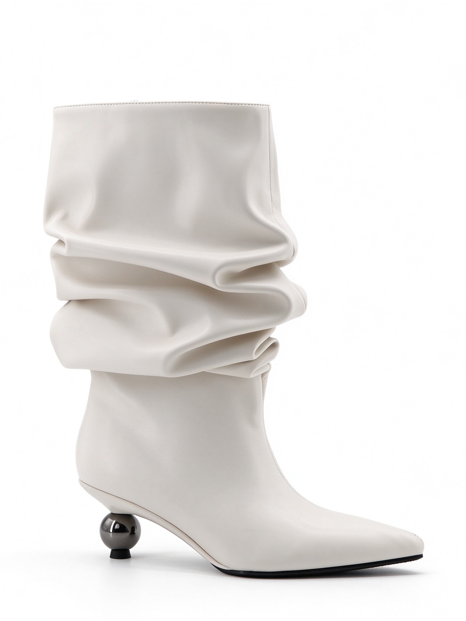 Lunera boot,COSMO Footwear,Women Ruched Sphere Heel Mid Calf Boots
