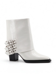 Othara boot,COSMO Footwear,Women Multi Buckle Moto Mid Calf Boots
