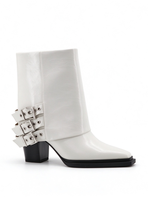Othara boot,COSMO Footwear,Women Multi Buckle Moto Mid Calf Boots