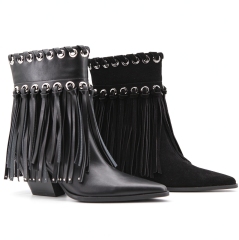 Serenya boot,COSMO Footwear,Fringe Western Ankle Cowboy Boots