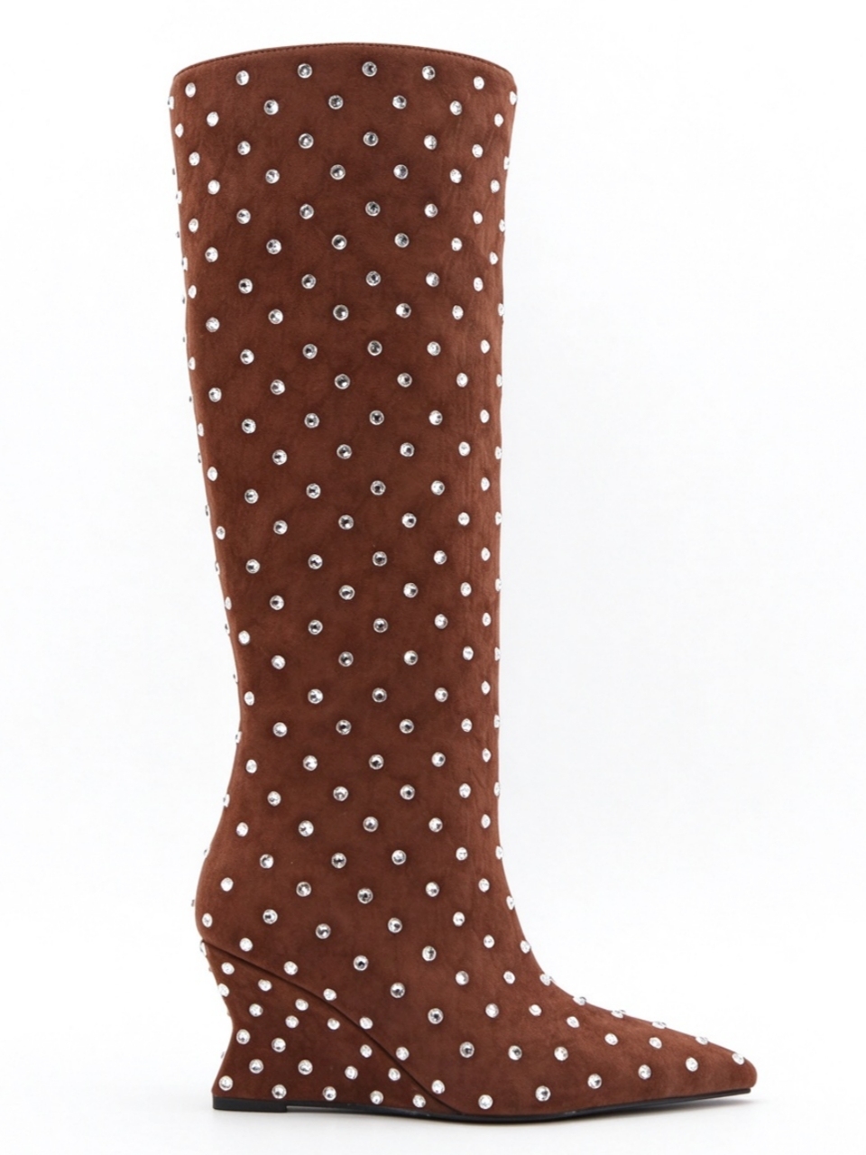 Elowen boot,COSMO Footwear,Rhinestone Studded Wedge Knee High Boots